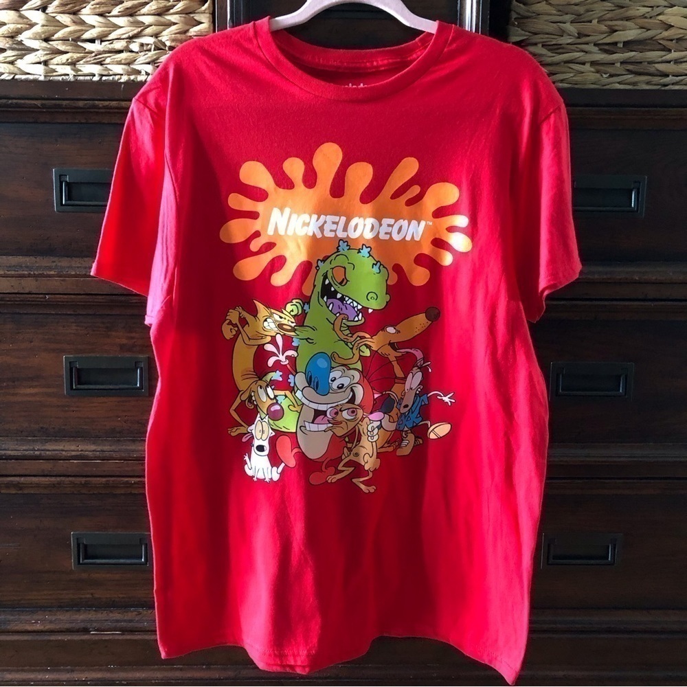 Nickelodeon 90s cartoon red graphic tee in size L